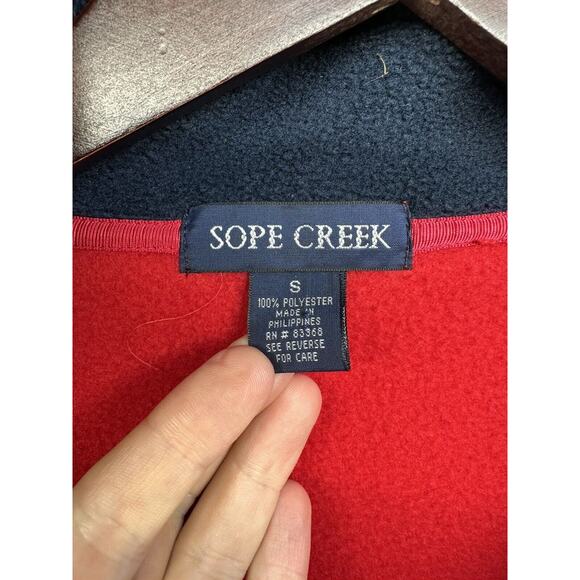 Vintage Sope Creek Pullover Sweater La Costa Resort Fleece Small Half Zip Red - Picture 11 of 14